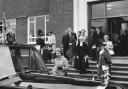 DARWEN: The Queen following her tour of the Crown Paints head office in 1968