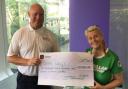 Dan West with Louise Osgood, Macmillan Cancer Support’s Relationship Fundraising Manager for Lancashire.