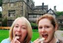 TUCKING IN: Amanda Dowson, left, and curator Fiona Jenkins sample the new coltsfoot rock ice cream created especially for Turton Tower