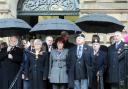 RESPECT: The two minutes silence outside Blackburn Town Hall to mark Remembrance Day.