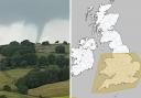 A 'tornado' spotted near Pendle Hill in July. Torro say tornados could form across Lancashire today (September 6).