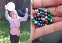 Tia Sheldon and small magnets, similar to those she ingested after trying TikTok fake piercing trend