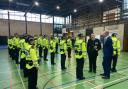 Lancashire police and crime commissioner Andrew Snowden joined in on a kit inspection.