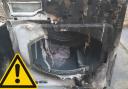 Lancashire Fire and Rescue shared an image of a tumble dryer that caught fire in Penwortham