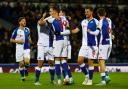 Ryan Hedges celebrates opening the scoring for Blackburn Rovers