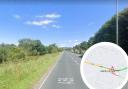 A59: Myerscough Smithy Road in Balderstone. Inset is AA's traffic map