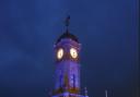 Great Harwood's Mercer Clock Tower lit up