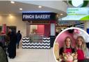 Finch Bakery's new Blackburn kiosk. Inset are the owners Rachel Finch and Lauren Sinclair
