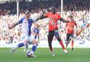 Blackburn Rovers' Sam Szmodics goes for goal against Luton Town