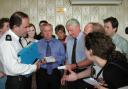 BRIEFING Chief Supt. John Knowles is questioned by the media.