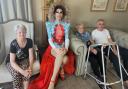 Drag queen visits care home residents to celebrate Pride Month
