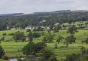 Ribble valley scenics. River Ribble winding through the green landscape.