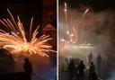 People could be seen running in all directions as fireworks mayhem gripped Cedar Street in Bastwell