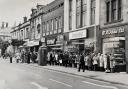 Bread queues on St James Street, Burnley, 1977