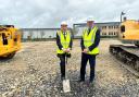 Steve Hartley, WEC Group’s Managing Director and Steve Fitzpatrick, CEO of WEC Machining breaking the ground for the new Heavy Machining Facility, on Walker Park, Blackburn.