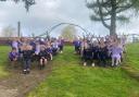 Pupils at Turton and Edgworth CE Primary celebrating the report