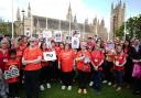 Infected blood campaigners met on Parliament Square (Aaron Chown/PA)