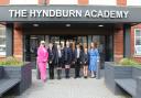 Baroness Newlove, left, with students at Hyndburn Academy