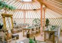 The pub's wedding yurt with space for up to 90 guests
