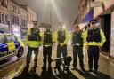 Police officers conducted sweeps with their sniffer dogs in Accrington and Great Harwood