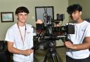 Ajay Taylor-Mullen and Dylan Nursimooloo in Blackburn College's Film Studio