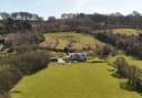 An aerial view of the existing house