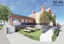 A front entrance visual of Kirkham Baths