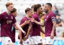 Burnley players celebrate their goal that earned a draw with Columbus Crew at at the Scotts Miracle-Gro Field Stadium in the second game of their US tour Picture: Burnley FC