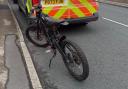 An electric bike was seized in Penwortham after one of the riders skidded off right in front of police