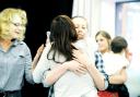 HUGS Students at Blessed Trinity, Burnley, show their relief after receiving their GCSE results