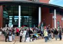 Protests outside of Preston Crown Court
