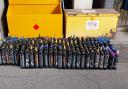 Nitrous oxide cannisters were found