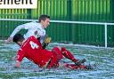 BRAGGING RIGHTS: Colne beat Nelson 2--0 in December’s Pendle Clasico at their XLCR Stadium home