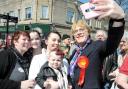 SUPPORT: Eddie Izzard joins the Labour campaign trail in St James Street, Burnley