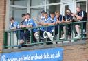 CHEER: Enfield players supporting from the balcony