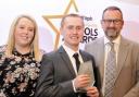 Katie Flaherty presents award to Darren Rigby and Geoff Fitzpatrick