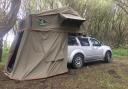 The tent was attached to Brad's Nissan Pathfinder
