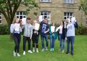Students celebrate GCSE results day at West Craven High School, Barnoldswick