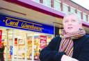DISMAY: Coun Peter Britcliffe outside the Accrington branch of Card Warehouse