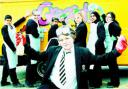 ACTION: Thomas Pole, 12, and fellow-students at Sir John Thursby College ready to go graffiti-busting