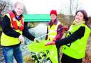 TIDY TOWPATH: Alan Carter from British Waterways, Burnley Council chief executive Steve Rumbelow and Burnley MP Kitty Ussher help in the clean-up