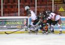 Match action from Blackburn Hawks' NIHL North Cup defeat to Telford Tigers