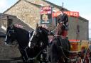 Britannia Pub in Oswaldtwistle is reopening after Â£250k refurb. Thwaites shire horses at the opening.