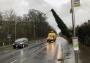 Lamppost hangs over Whalley Road in Clayton-le-Moors. Picture credit John Rick