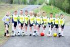 ON THE BALL: Young local Padiham footballers ready to practise for their sponsored dribble as part of a series of events to celebrate the opening of the new green route through Padiham