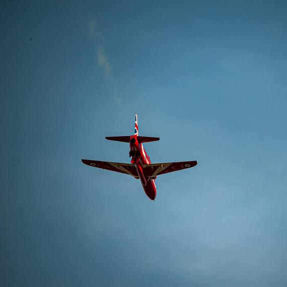 Lancashire Telegraph: RAF Red Arrows aircraft (Photo: John Peat) Lancashire Telegraph: RAF Red Arrows aircraft (Photo: John Peat)