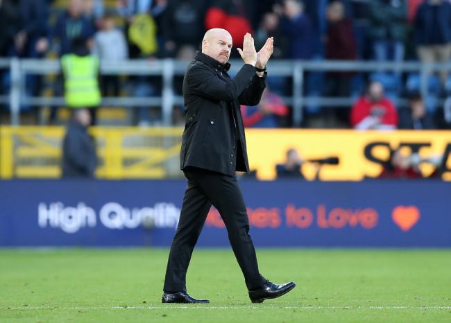 HAPPY MAN: Burnley boss Sean Dyche applauds fans after the Clarets 3-1 win against Brentford