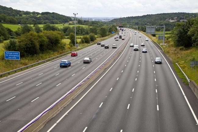 A section of smart motorway without a hard shoulder