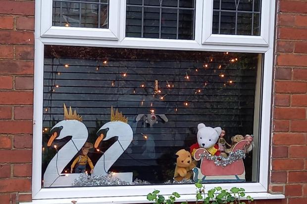 An advent calendar window spreading some Christmas cheer in 2020