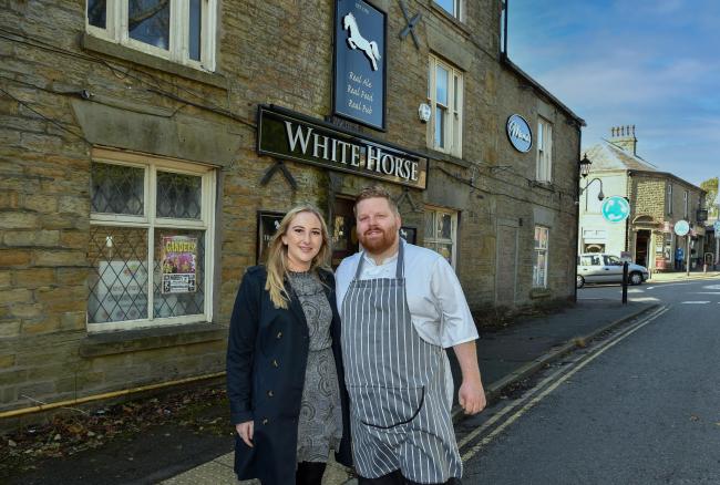 FINALLY: Manageress Amy Taylor and head chef Jack Brooks will take The White Horse in a new direction after three years shut CREDIT: Bernard Platt